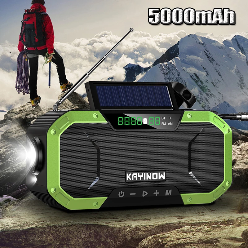 5000mAh Multifunctional Emergency Radio AM/FM Solar Powered Hand Crank Radio LED Flashlight Power Bank Charger SOS Alarm Speaker
5000mAh Multifunctional Emergency Radio AM/FM Solar Powered Hand Crank Radio LED Flashlight Power Bank Charger SOS Alarm Speaker