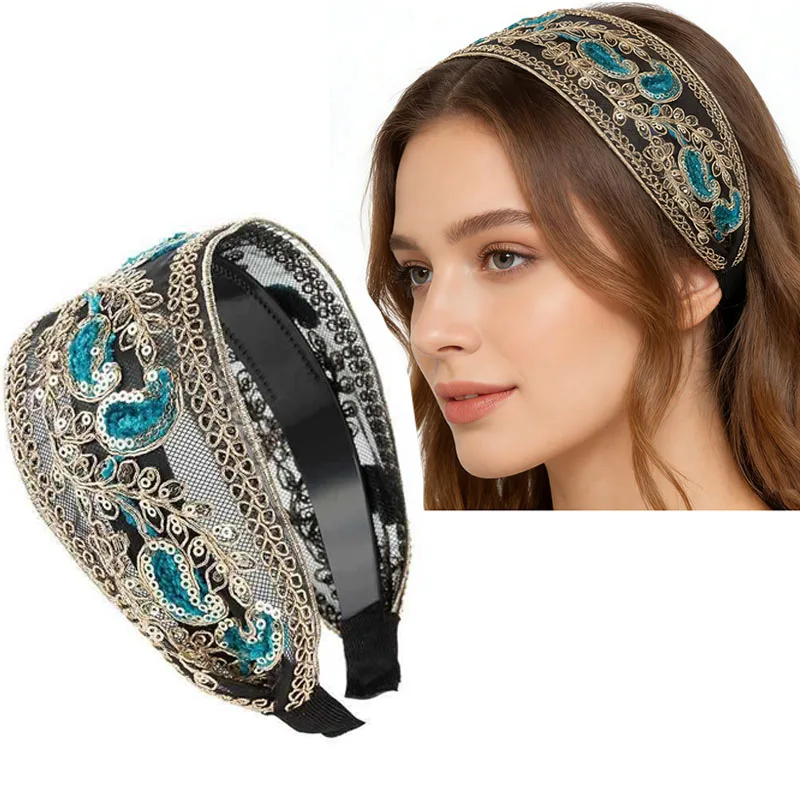Good Quality Retro Lace Wide Headwear Elegant Headband for Women Girls Vintage Hairband Hoop for Hair Accessories
Good Quality Retro Lace Wide Headwear Elegant Headband for Women Girls Vintage Hairband Hoop for Hair Accessories