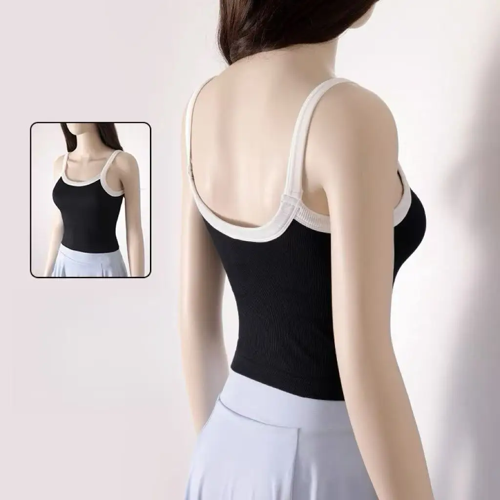 Women's One-Piece Fixed Chest Cushion Shock-Absorbing Neck Strap Vest Sexy Short Top for Summer
Women's One-Piece Fixed Chest Cushion Shock-Absorbing Neck Strap Vest Sexy Short Top for Summer