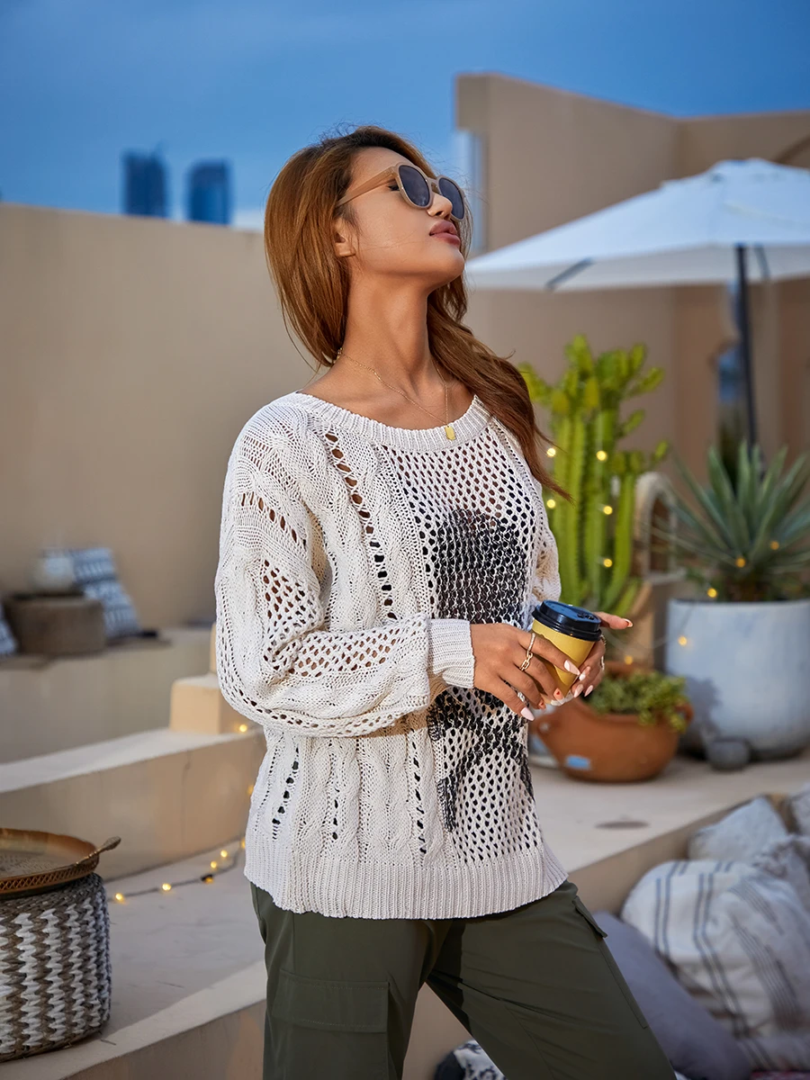 Fashion Women Sweater New Aesthetic Gothic Hollow Out Long Sleeve Tops Punk Style Crochet Pullover Knitwear Streetwear S M L
Fashion Women Sweater New Aesthetic Gothic Hollow Out Long Sleeve Tops Punk Style Crochet Pullover Knitwear Streetwear S M L
