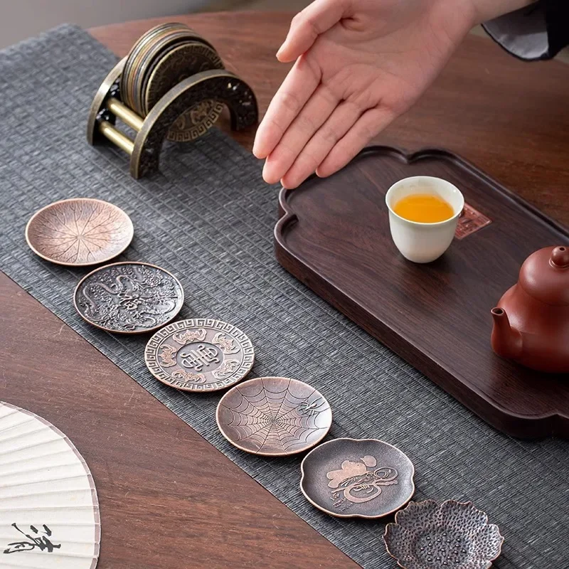 Japanese Style Antique Copper Coasters Retro Anti Scalding Heat Insulation Cup Holder Mat Pad Kung Fu Tea Ceremony Accessories
Japanese Style Antique Copper Coasters Retro Anti Scalding Heat Insulation Cup Holder Mat Pad Kung Fu Tea Ceremony Accessories