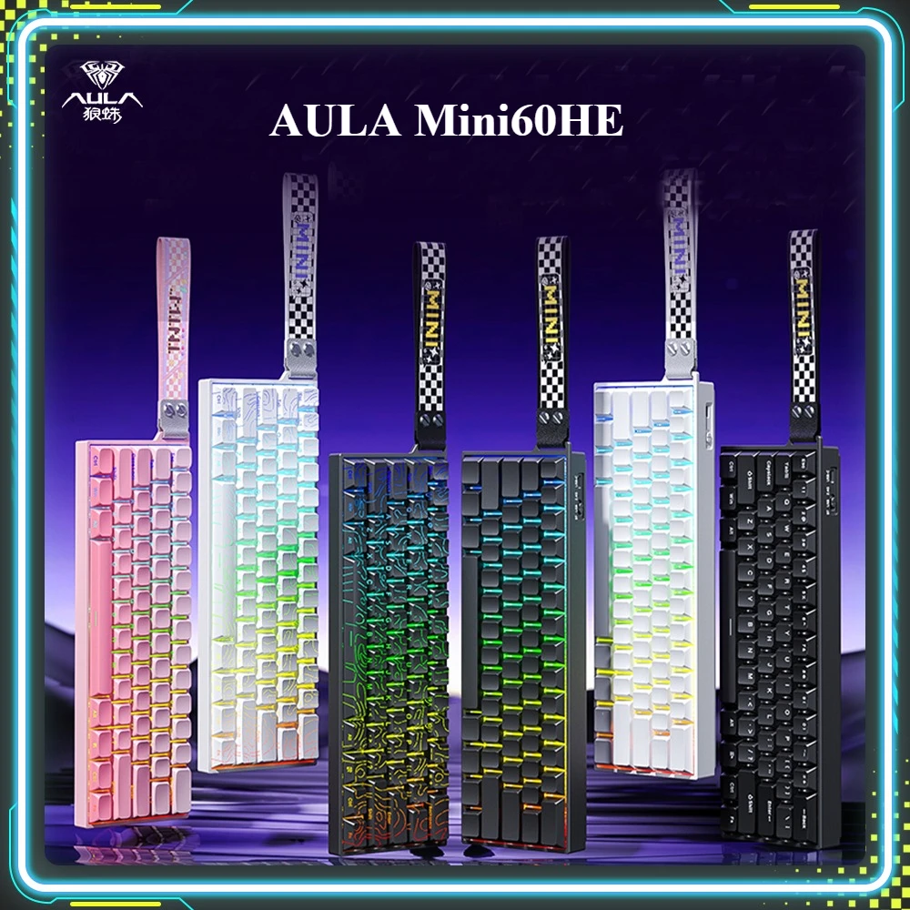 AULA Mini60HE Magnetic Switch Gaming Keyboards RGB 0.01mmRT 8000Hz Wireless Tri-Mode Custom Mechanical Keyboard PC Accessories
AULA Mini60HE Magnetic Switch Gaming Keyboards RGB 0.01mmRT 8000Hz Wireless Tri-Mode Custom Mechanical Keyboard PC Accessories