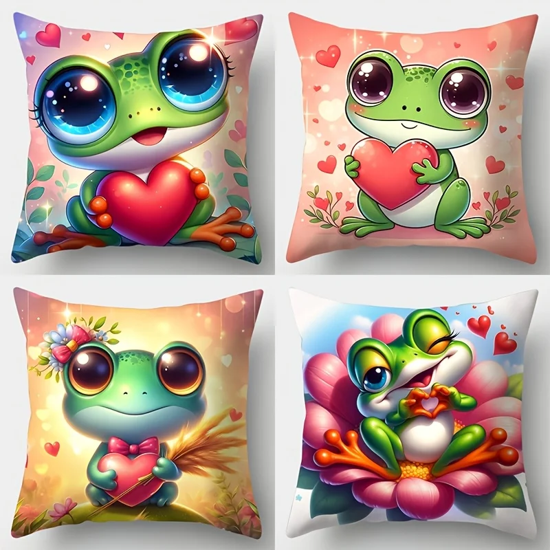 Наволочки с принтом лягушек и сердец ко Дню святого Валентина, 4 шт., с романтичным дизайном в виде лягушек, обнимающих сердце, на молнии
Наволочки с принтом лягушек и сердец ко Дню святого Валентина, 4 шт., с романтичным дизайном в виде лягушек, обнимающих сердце, на молнии