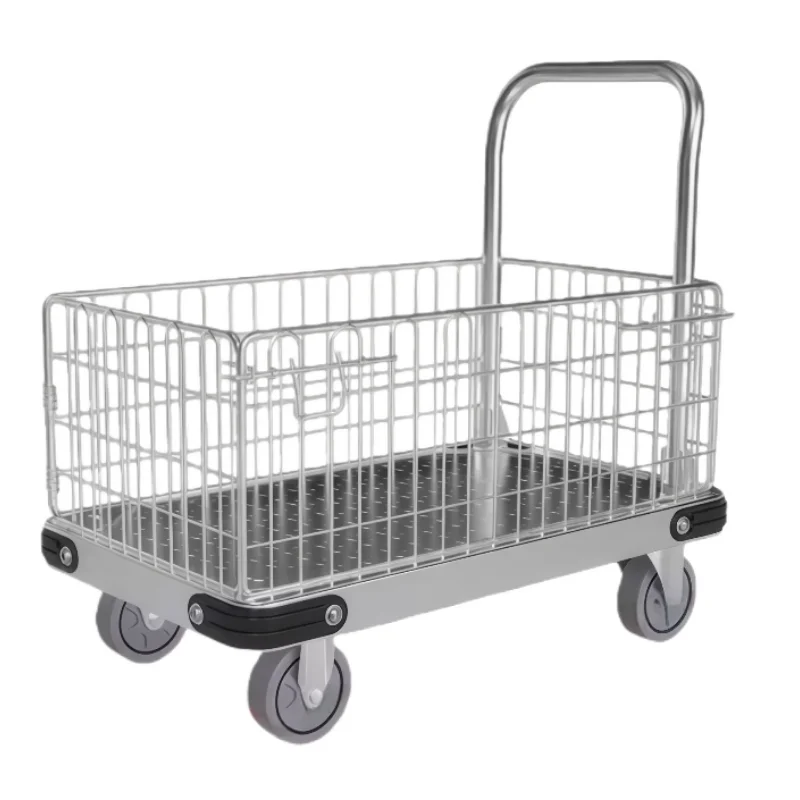 Small Handcart with Guardrail Flatbed Truck Pallet Trolley Railings Foldable Trailer for Household Use
Small Handcart with Guardrail Flatbed Truck Pallet Trolley Railings Foldable Trailer for Household Use