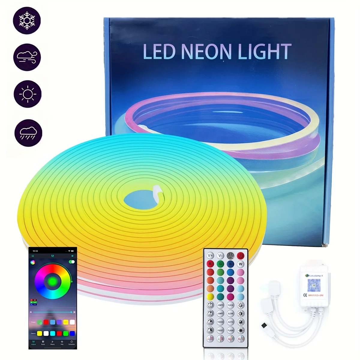 66FT/20M RGB LED infrared neon light with atmosphere decoration APP control light strip party decoration flexible neon light
66FT/20M RGB LED infrared neon light with atmosphere decoration APP control light strip party decoration flexible neon light