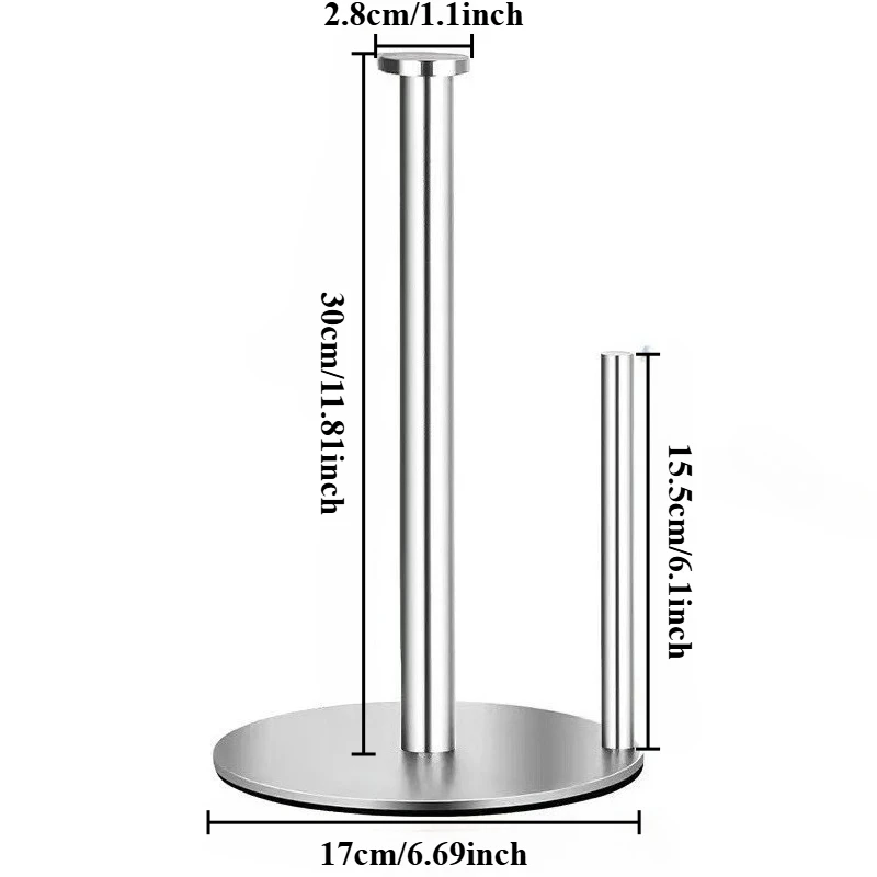 WOOJACK Stainless Steel Paper Towel Holder Vertical Desktop Roll Paper Stand Kitchen Bathroom Freestanding Tissue Holder
WOOJACK Stainless Steel Paper Towel Holder Vertical Desktop Roll Paper Stand Kitchen Bathroom Freestanding Tissue Holder