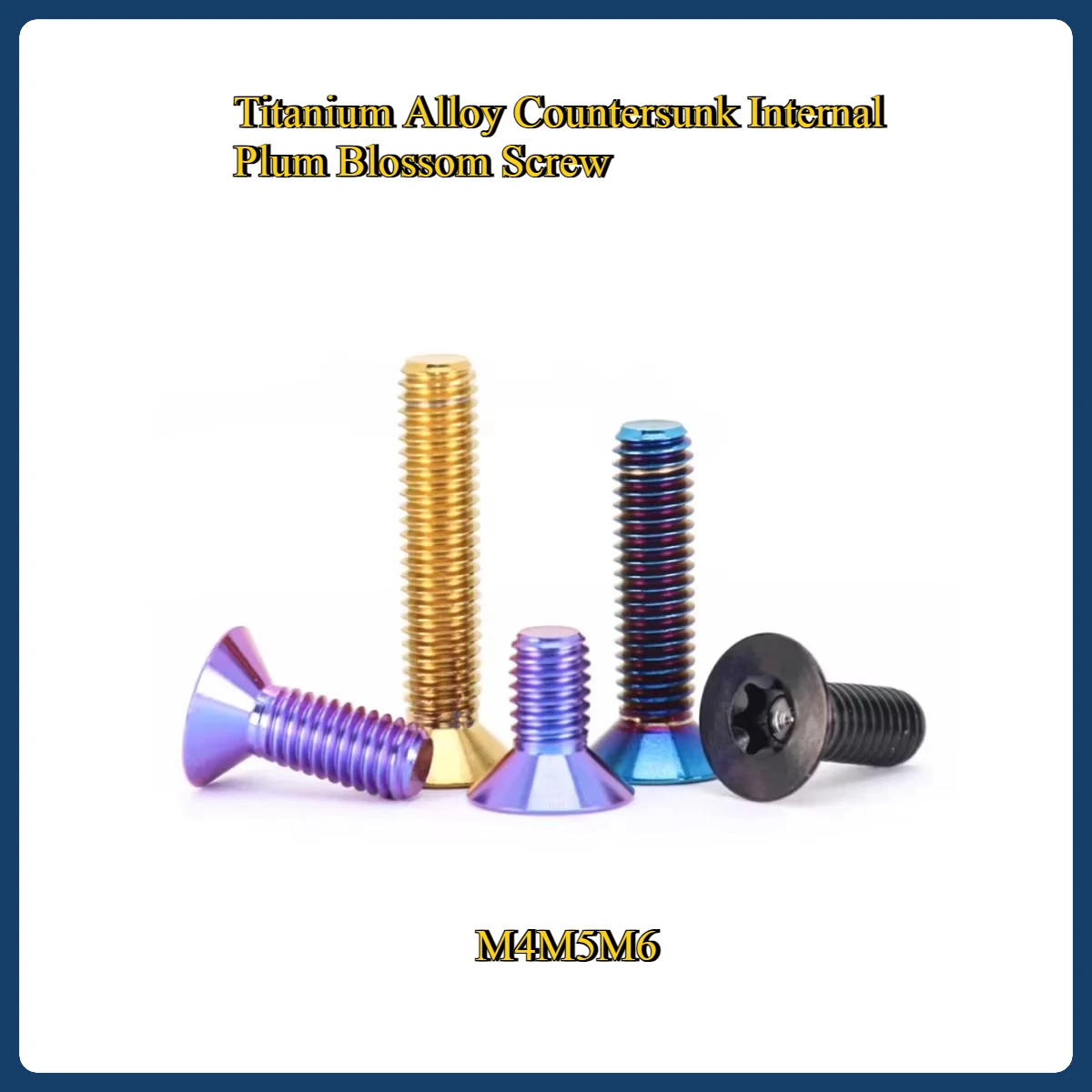 M4M5M6 Titanium Alloy Countersunk Internal Plum Blossom Screw / Flat Head Modified Bolt
M4M5M6 Titanium Alloy Countersunk Internal Plum Blossom Screw / Flat Head Modified Bolt