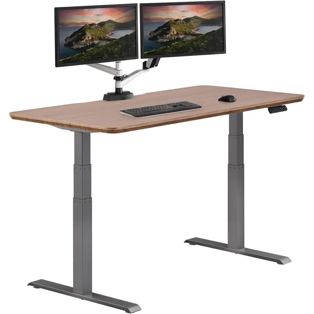 60x30 Dual Motor Electric Standing Desk, Adjustable Height, Memory Presets, T-Leg Design, Walnut Finish
60x30 Dual Motor Electric Standing Desk, Adjustable Height, Memory Presets, T-Leg Design, Walnut Finish