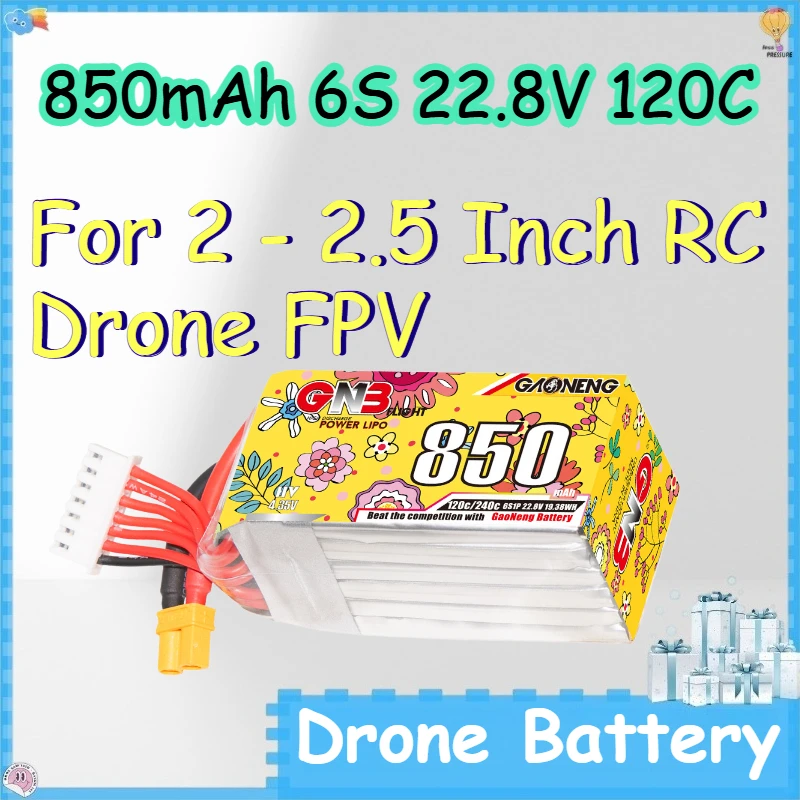 850mAh 6S 22.8V 120C Drone Battery for 2 - 2.5 Inch RC Drone FPV Rechargeable Lithium Battery
850mAh 6S 22.8V 120C Drone Battery for 2 - 2.5 Inch RC Drone FPV Rechargeable Lithium Battery