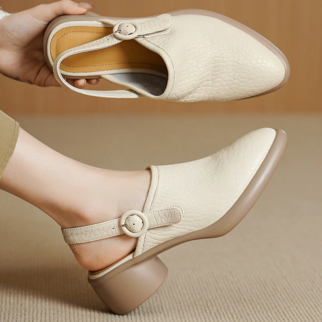 danxuefei women's sheepskin pointed toe slingback sandals 5cm round med heel elegant ladies high quality soft comfortable shoes
danxuefei women's sheepskin pointed toe slingback sandals 5cm round med heel elegant ladies high quality soft comfortable shoes
