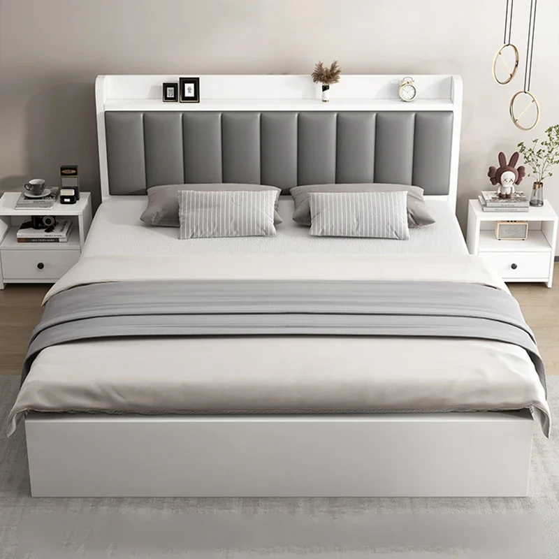 American Modern Double Bed Frame Wood European Leather Comferter Luxury Queen Bed Bedroom Storage Cama De Casal Furniture Home
American Modern Double Bed Frame Wood European Leather Comferter Luxury Queen Bed Bedroom Storage Cama De Casal Furniture Home