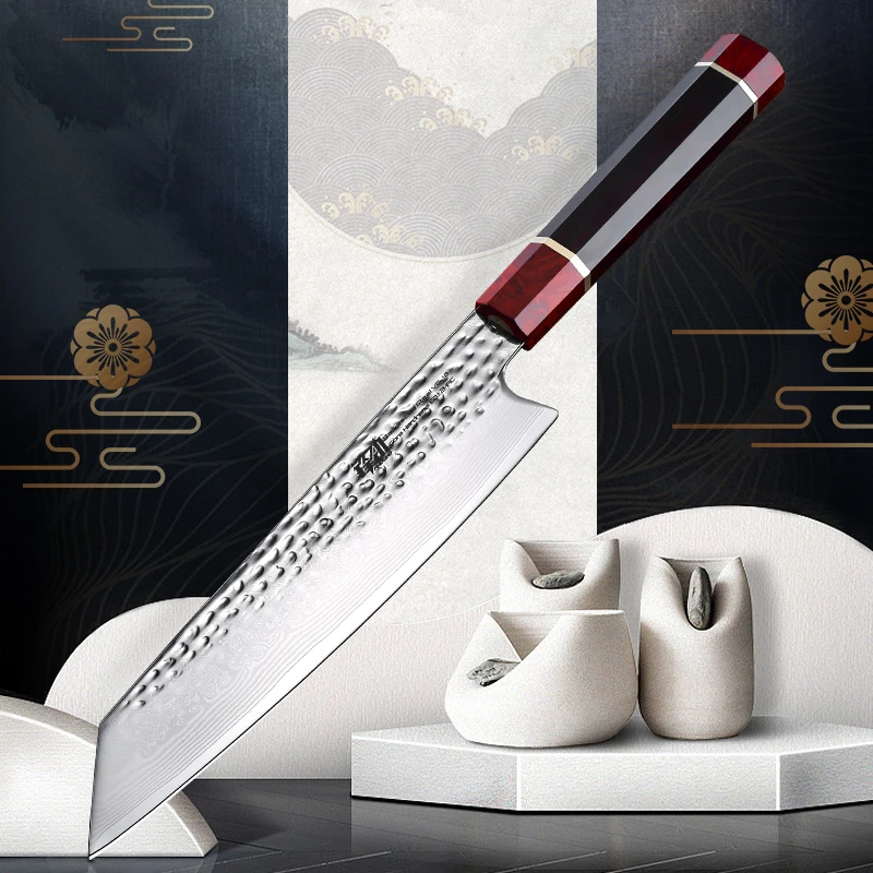FINDKING Prestige Series 9-дюймовый нож Кирицуке Сашими Суши Рыбный нож VG10 Лезвие из дамасской стали Восьмиугольная ручка из черного дерева
FINDKING Prestige Series 9-дюймовый нож Кирицуке Сашими Суши Рыбный нож VG10 Лезвие из дамасской стали Восьмиугольная ручка из черного дерева