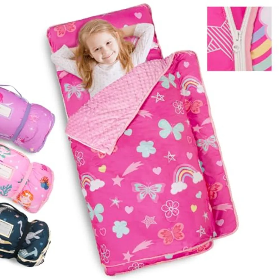 Toddler Nap Mat Extra Large Thickened 55''x35'' Soft Sleeping Bag with Detachable Minky Blanket and Pillow Portable for Daycare
Toddler Nap Mat Extra Large Thickened 55''x35'' Soft Sleeping Bag with Detachable Minky Blanket and Pillow Portable for Daycare