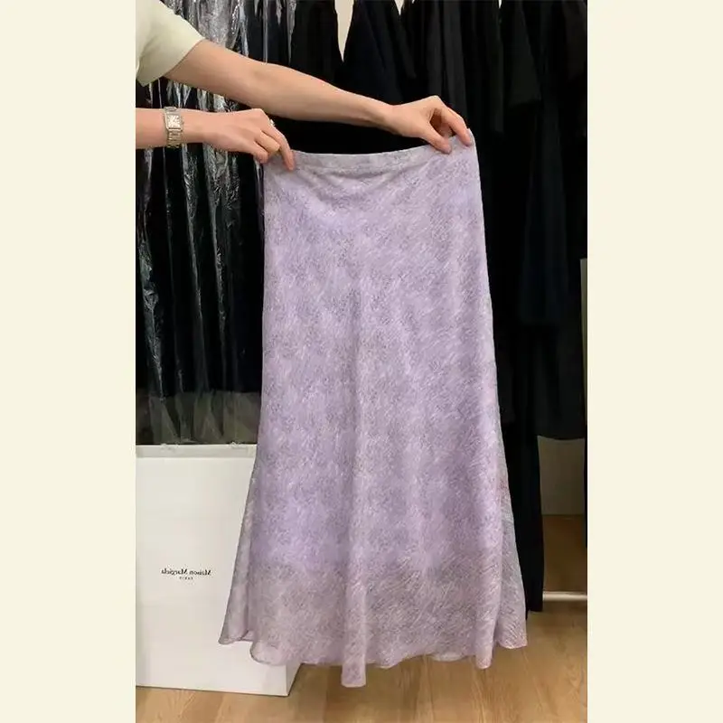 French Light Mature Style High Waist Straight Tube A-Line Skirt For Women Summer Design Niche Purple Casual Chiffon Skirt
French Light Mature Style High Waist Straight Tube A-Line Skirt For Women Summer Design Niche Purple Casual Chiffon Skirt