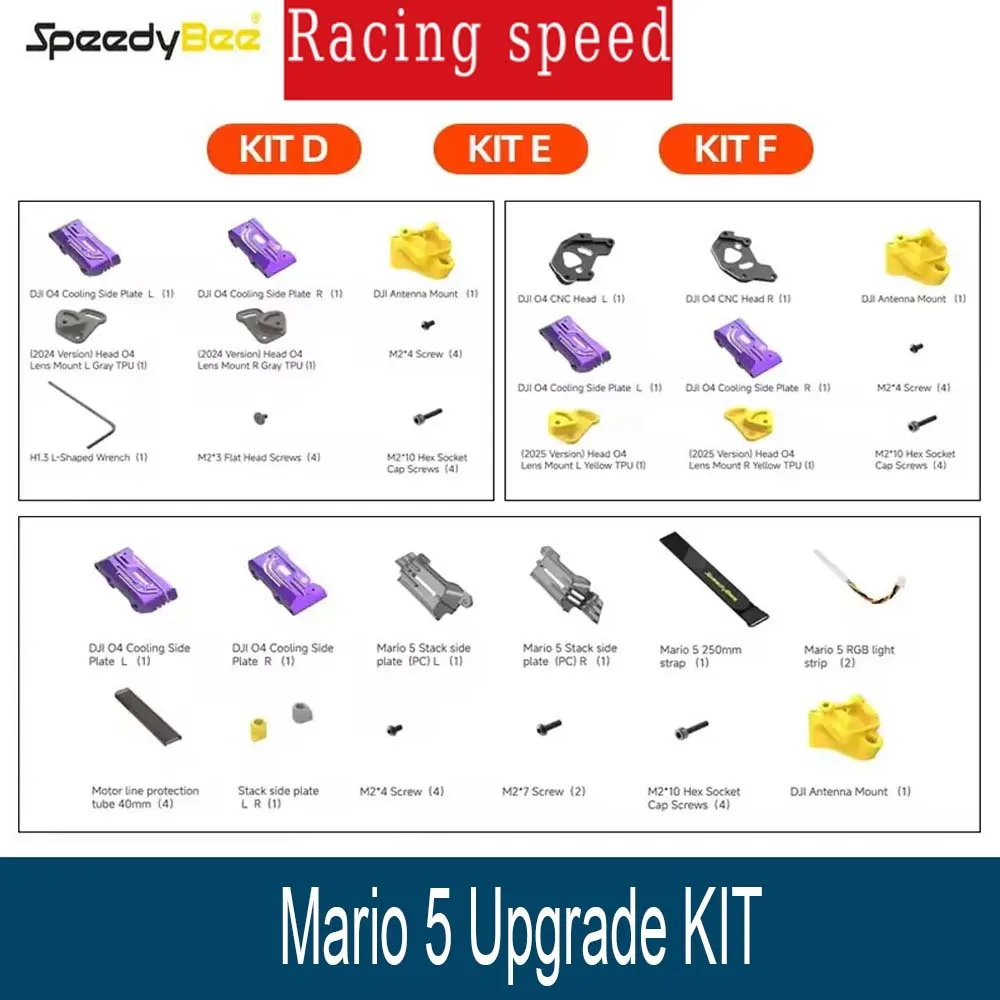 Комплект обновления SpeedyBee Mario5 Mario 5, крепление для антенны D/E/F/охлаждающая боковая пластина/винты для FPV O4 PRO Air Unit, аксессуары для дронов RC
Комплект обновления SpeedyBee Mario5 Mario 5, крепление для антенны D/E/F/охлаждающая боковая пластина/винты для FPV O4 PRO Air Unit, аксессуары для дронов RC