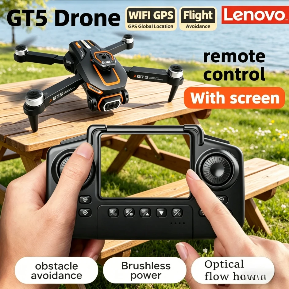 Профессиональный мини-дрон Lenovo GT5 с камерой 8K HD 4K, пультом ДУ с экраном, бесщеточным двигателем, оптическим позиционированием, квадрокоптер с функцией обхода препятствий, игрушка
Профессиональный мини-дрон Lenovo GT5 с камерой 8K HD 4K, пультом ДУ с экраном, бесщеточным двигателем, оптическим позиционированием, квадрокоптер с функцией обхода препятствий, игрушка
