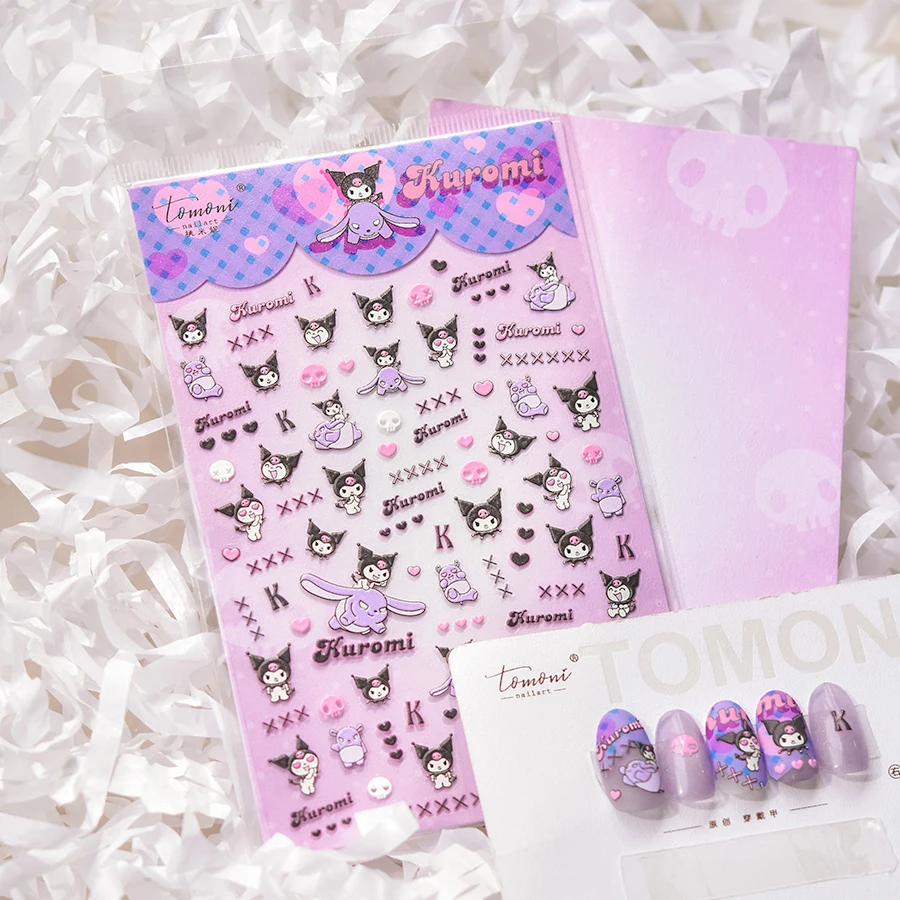1PCS Embossed Sanrio Nail Stickers Shiny Kuromi Nail Charm Self-adhesiv Cinnamoroll Nail Accessories That Are Not Easy to Peel
1PCS Embossed Sanrio Nail Stickers Shiny Kuromi Nail Charm Self-adhesiv Cinnamoroll Nail Accessories That Are Not Easy to Peel