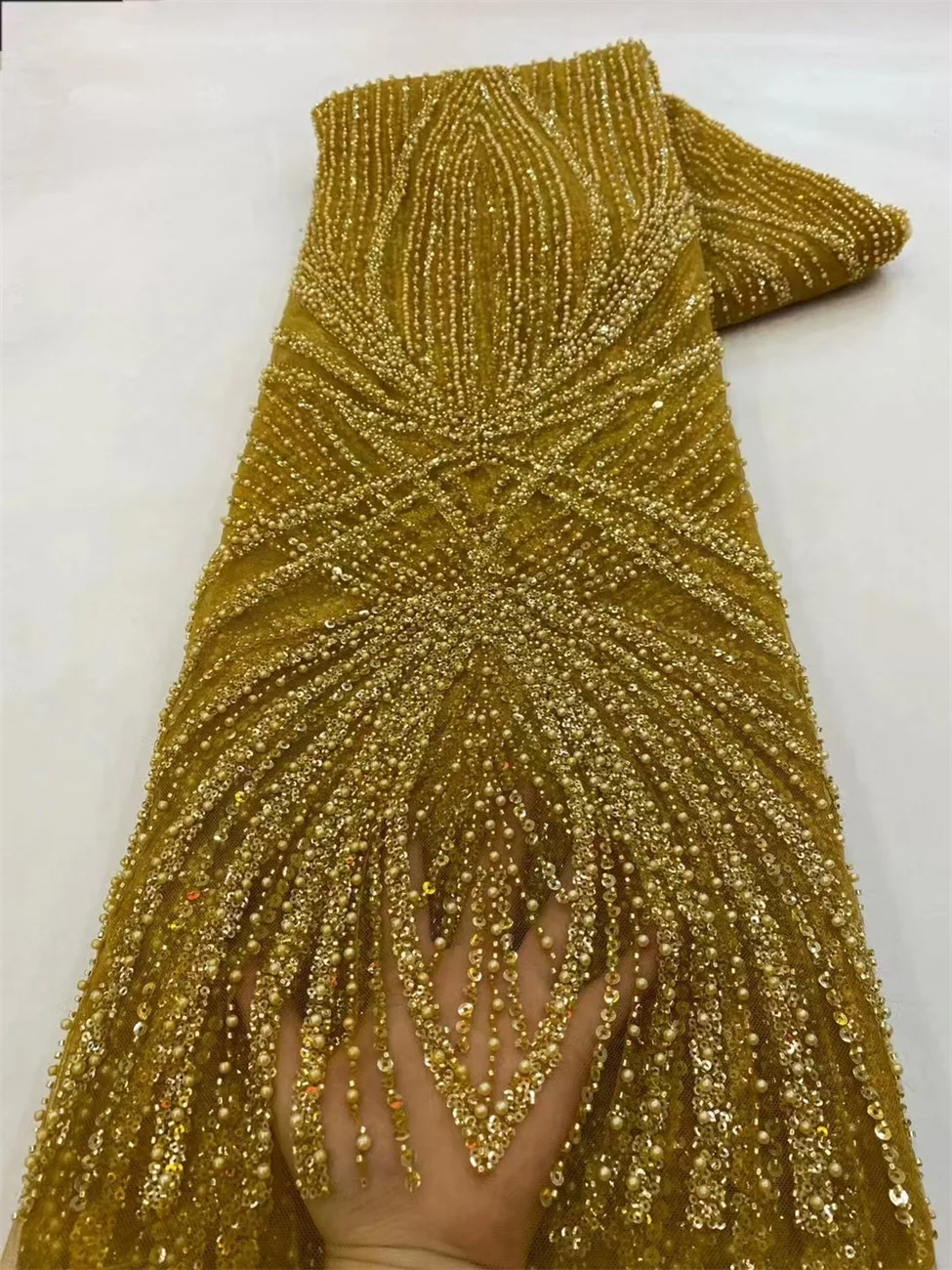 Gold Sequin Beaded Embroidery Lace Fabric Elegant French Net Lace Fabric With Beads Nigerian Sequins Lace Fabrics
Gold Sequin Beaded Embroidery Lace Fabric Elegant French Net Lace Fabric With Beads Nigerian Sequins Lace Fabrics