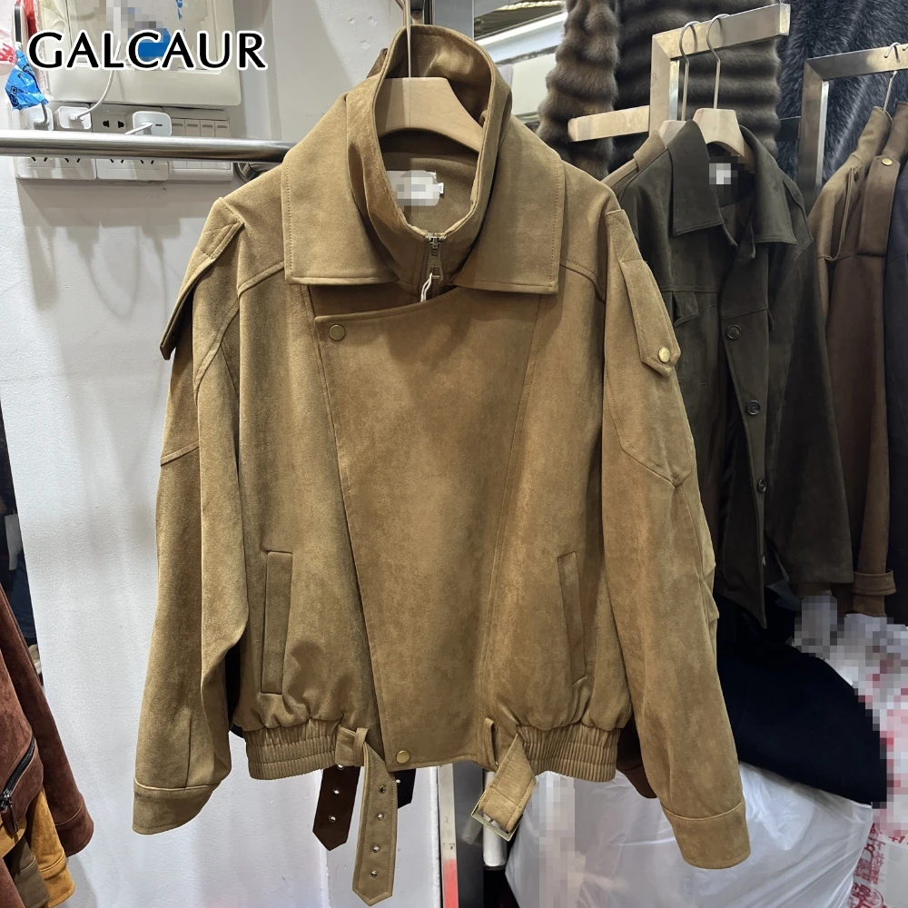 GALCAUR Solid Spliced Zipper Chic Jacket Female Stand Collar Long Sleeve Maillard Retro Women's Jackets Fashion Autumn Style New
GALCAUR Solid Spliced Zipper Chic Jacket Female Stand Collar Long Sleeve Maillard Retro Women's Jackets Fashion Autumn Style New