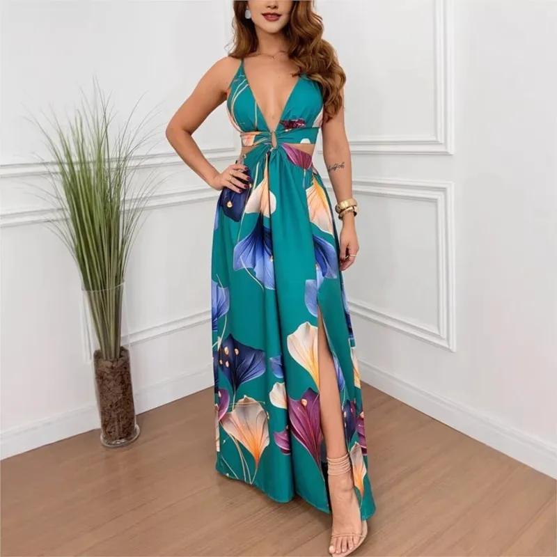Elegant Print Dresses 2026 Summer Spaghetti Strap Sleeveless Backless Chic Maxi Dress Elegant Ladies Casual Vacation Holiday
Elegant Print Dresses 2026 Summer Spaghetti Strap Sleeveless Backless Chic Maxi Dress Elegant Ladies Casual Vacation Holiday