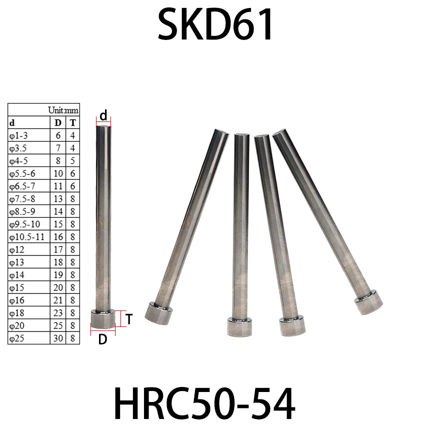5*80/100/125/150/180/200/300/450mm SKD61 HRC54 Nitrogenization Treatment Heat-Resisting Mold Straight Needle Ejector Pin Sleeve
5*80/100/125/150/180/200/300/450mm SKD61 HRC54 Nitrogenization Treatment Heat-Resisting Mold Straight Needle Ejector Pin Sleeve