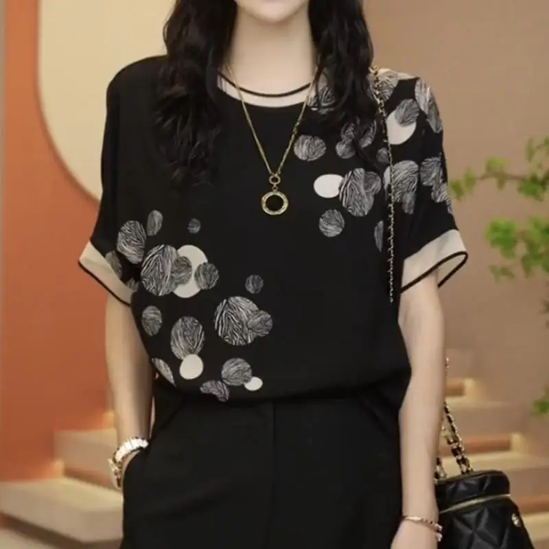 Spring Summer New Fashion Elegant Round Neck Pullover Versatile Women's Clothing Casual Clothes Printed Loose T-Shirts JJ166
Spring Summer New Fashion Elegant Round Neck Pullover Versatile Women's Clothing Casual Clothes Printed Loose T-Shirts JJ166