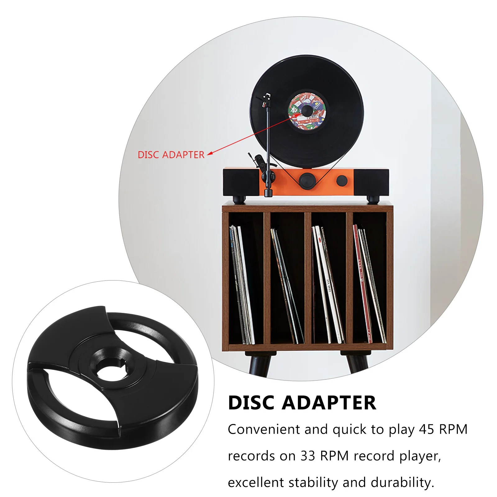 Angoily 45 Record Adapter for Turntable Black Plastic Record Player Accessory
Angoily 45 Record Adapter for Turntable Black Plastic Record Player Accessory