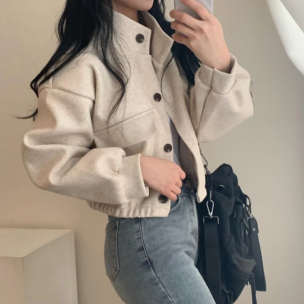 2026 New Women's Loose Woolen Coat Plus Size Pocket Stand Collar Long Sleeve Button Hong Kong Style Outerwear Clearance
2026 New Women's Loose Woolen Coat Plus Size Pocket Stand Collar Long Sleeve Button Hong Kong Style Outerwear Clearance