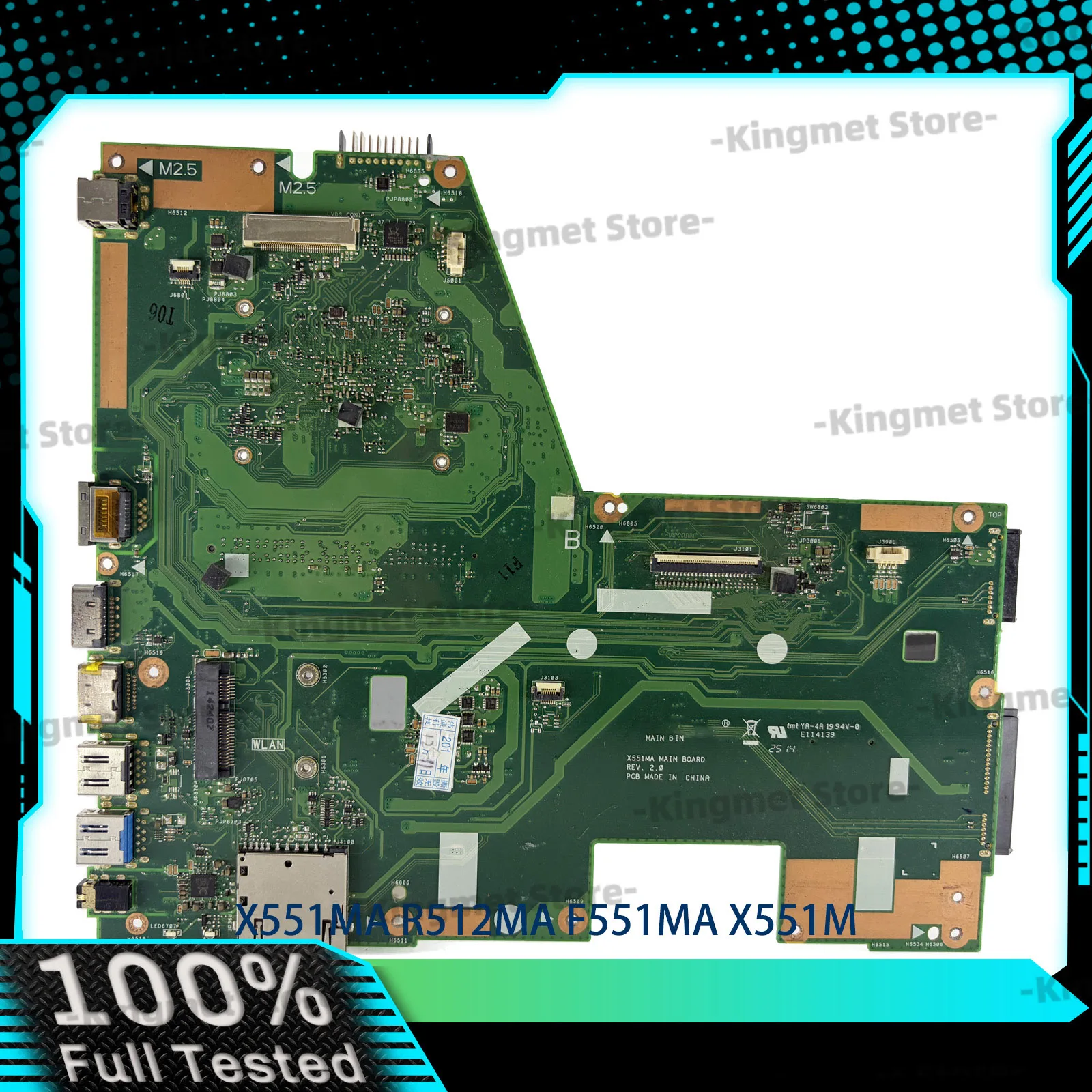 X551MA Laptop Motherboard For ASUS VivoBook X551MA X551M R512MA D551MA F551MA Notebook Mainboard With Celeron CPU 100% tests OK
X551MA Laptop Motherboard For ASUS VivoBook X551MA X551M R512MA D551MA F551MA Notebook Mainboard With Celeron CPU 100% tests OK