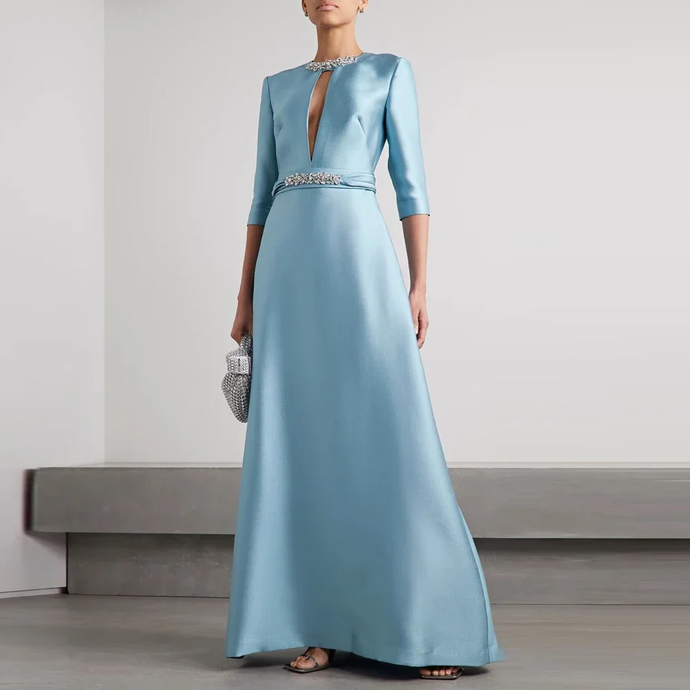 Formal Evening Dress For Sexy Women Vestidos de festa Elegant Crystal O-Neck Fashion Satin Cocktail Party Prom Gown
Formal Evening Dress For Sexy Women Vestidos de festa Elegant Crystal O-Neck Fashion Satin Cocktail Party Prom Gown