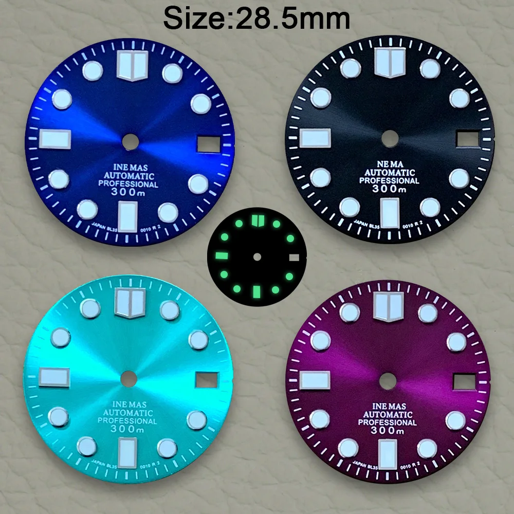 28.5mm S Logo Sunburst Enamel Dial Fit NH35/NH36/4R/7S Movement Green Luminous High-Quality Watch Modification Accessories
28.5mm S Logo Sunburst Enamel Dial Fit NH35/NH36/4R/7S Movement Green Luminous High-Quality Watch Modification Accessories