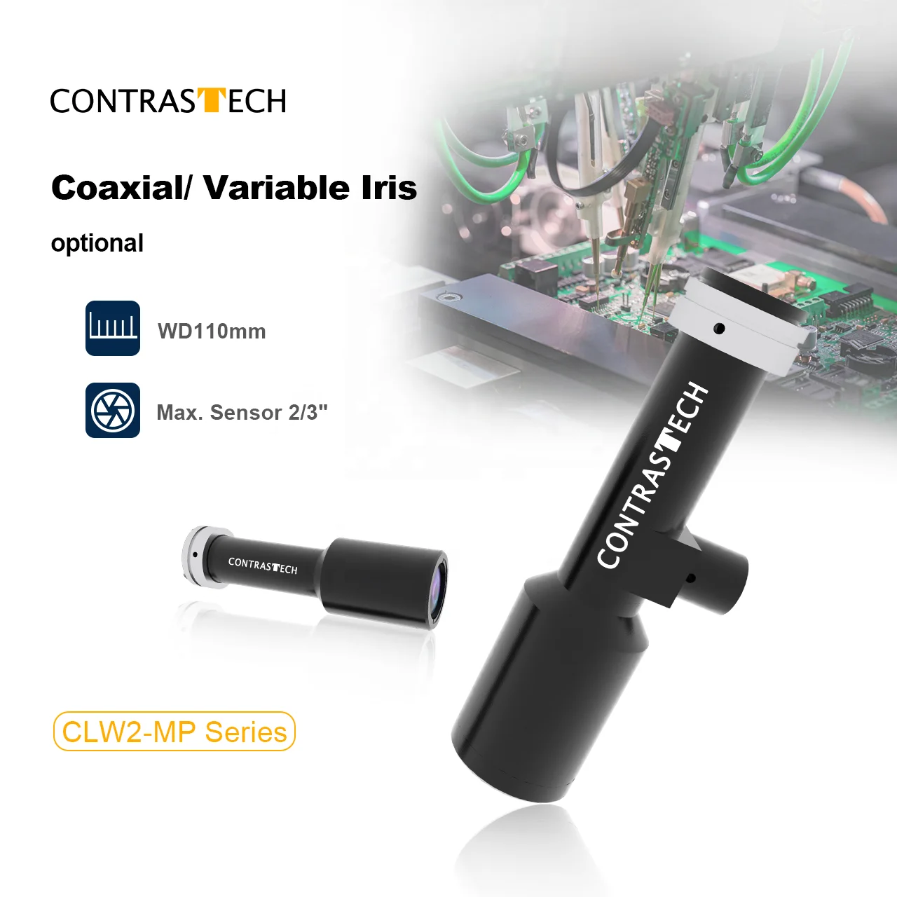 CLW2-0.5X-220-H1 Max Support 1 Inch 0.5X High Resolution Large Format Camera C Mount Telecentric Lens