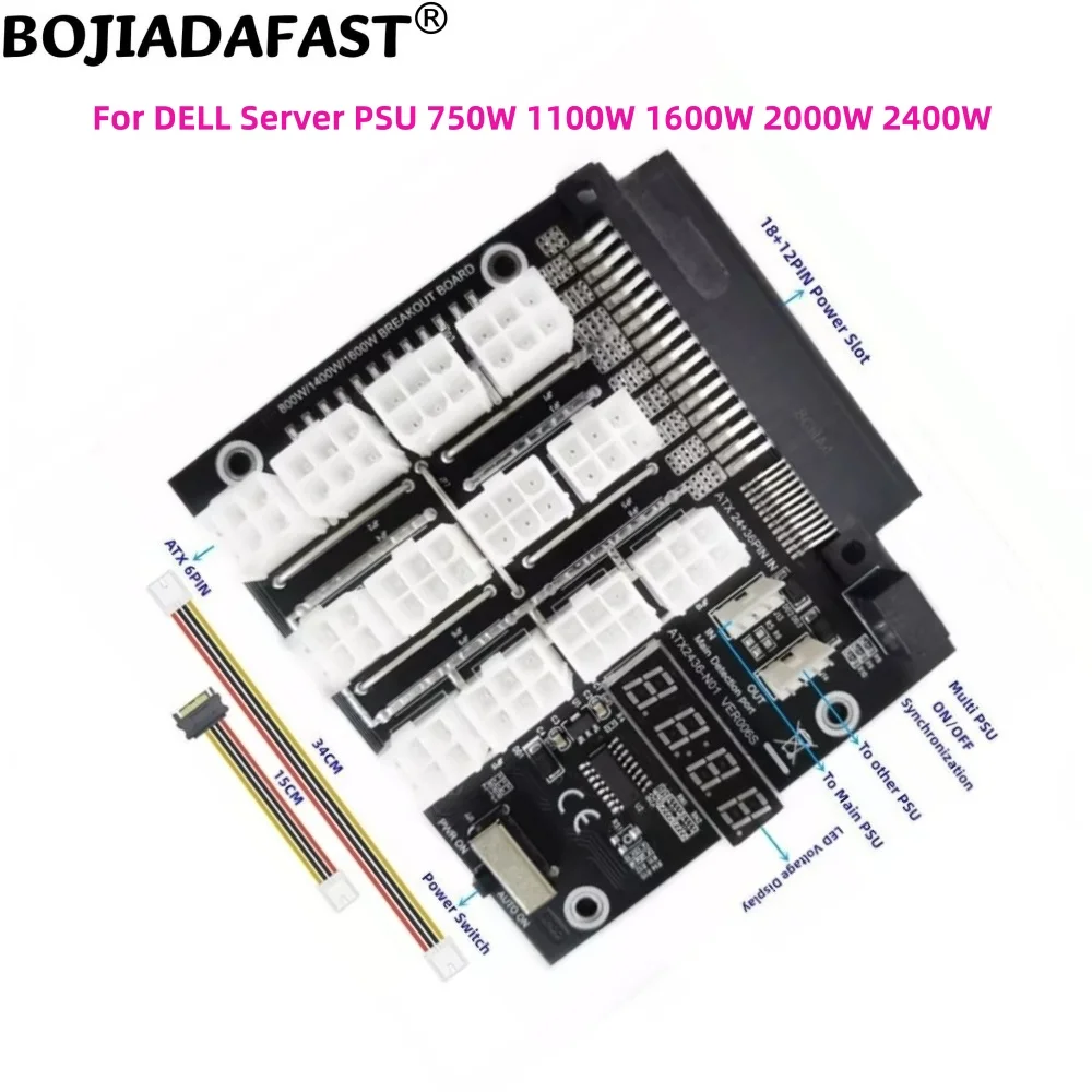 12 * DC 12V PCIe 6Pin Connector Breakout Board Synchronization on/off For DELL 1600W 2000W 2400W 750W 1100W Server Power Supply
12 * DC 12V PCIe 6Pin Connector Breakout Board Synchronization on/off For DELL 1600W 2000W 2400W 750W 1100W Server Power Supply