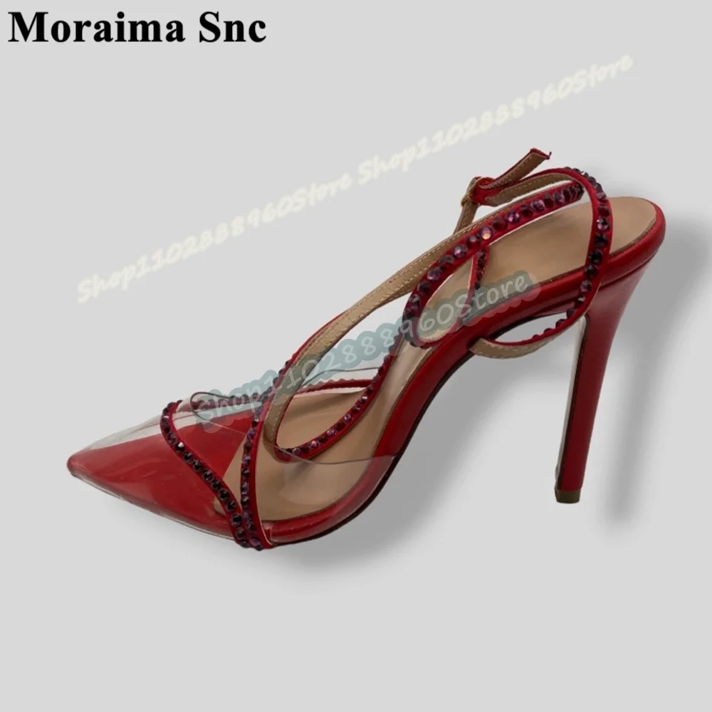 Clear PVC Red Sparkling Crystals Strap Sandals Stilettos High Heel Women Shoes Buckle Strap Pointed Toe 2026 Zapatos Para Mujer
Clear PVC Red Sparkling Crystals Strap Sandals Stilettos High Heel Women Shoes Buckle Strap Pointed Toe 2026 Zapatos Para Mujer