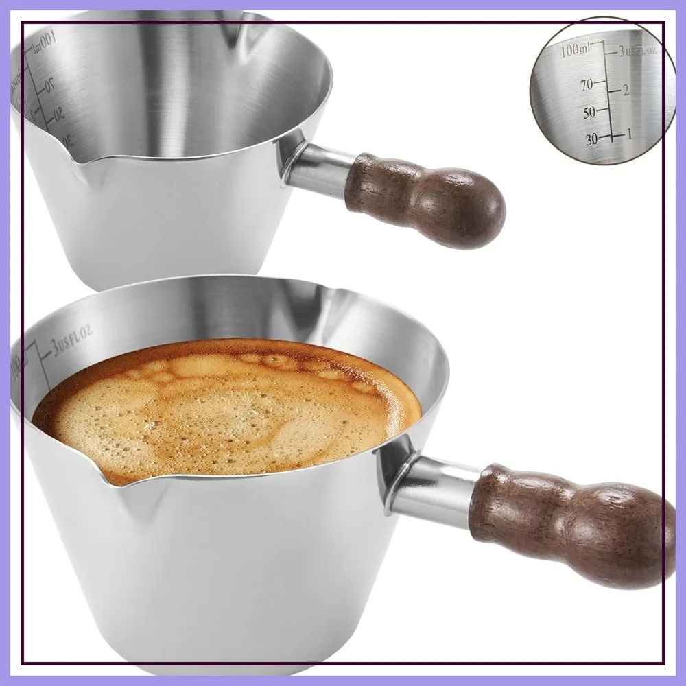 2 Pcs Espresso Cups with Handle, Stainless Steel Set, 3.4oz Double Spout Glass Measuring Cup, Milk Frothing Pitcher, Espresso Shot Cup with V-Shaped Mouth
2 Pcs Espresso Cups with Handle, Stainless Steel Set, 3.4oz Double Spout Glass Measuring Cup, Milk Frothing Pitcher, Espresso Shot Cup with V-Shaped Mouth