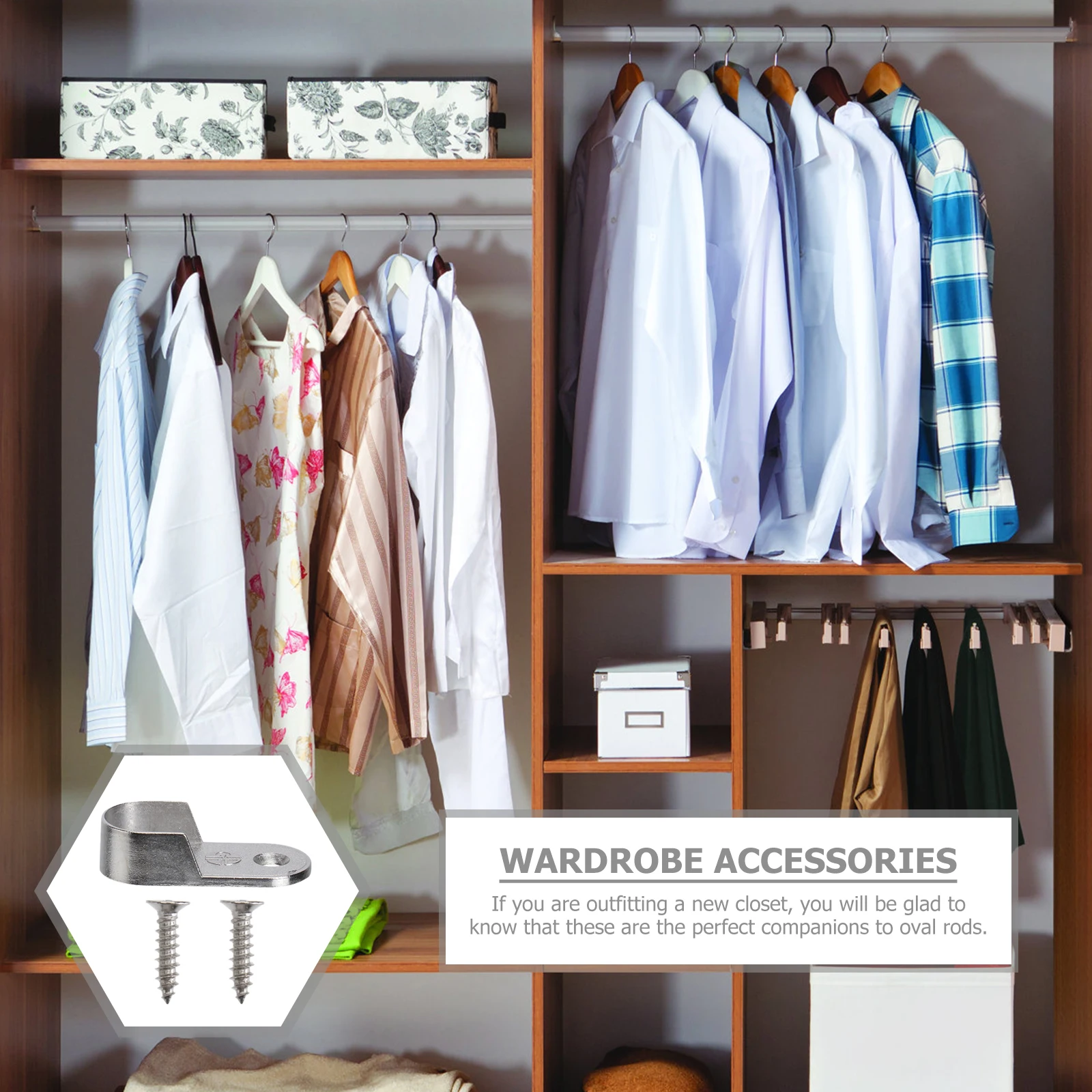 30pcs Oval Closet Rod End Supports 10 Brackets 20 Screws Cast Metal Wardrobe Tube Support Bracket Hanging Rod Holder Furniture
30pcs Oval Closet Rod End Supports 10 Brackets 20 Screws Cast Metal Wardrobe Tube Support Bracket Hanging Rod Holder Furniture