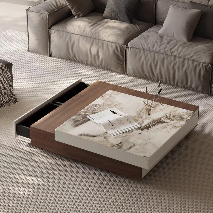 Italian Minimalist Rotatable Square Storage Living Room Creative High-End Coffee Table Rotating
Italian Minimalist Rotatable Square Storage Living Room Creative High-End Coffee Table Rotating