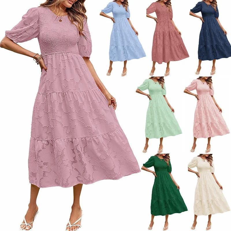 2024Summer Women's Clothing round Neck Pleated Puff Sleeve Layered Floral Dress
2024Summer Women's Clothing round Neck Pleated Puff Sleeve Layered Floral Dress