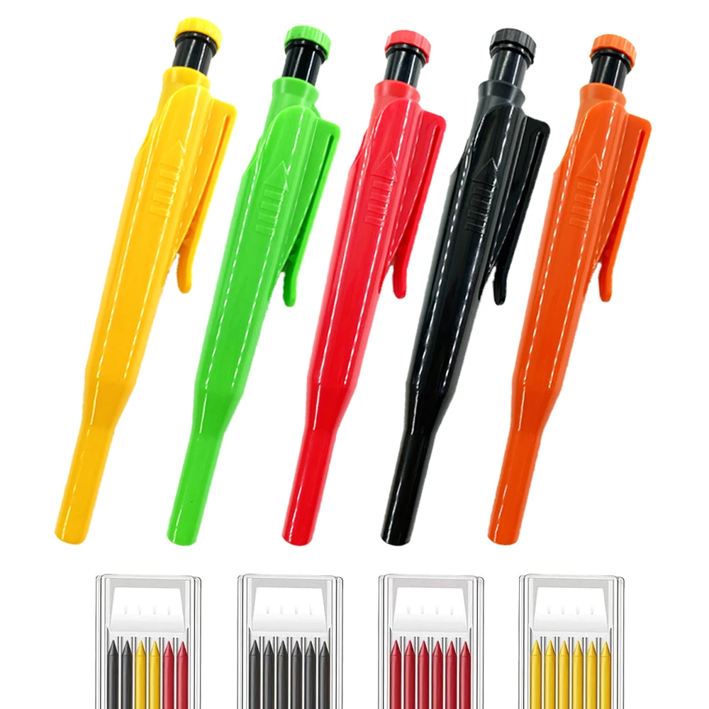 Solid Carpenter'S Pencil For Deep Hole Mechanical Pencil Scribe Marker Woodworking Tool With Refill And Built-In Sharpener
Solid Carpenter'S Pencil For Deep Hole Mechanical Pencil Scribe Marker Woodworking Tool With Refill And Built-In Sharpener