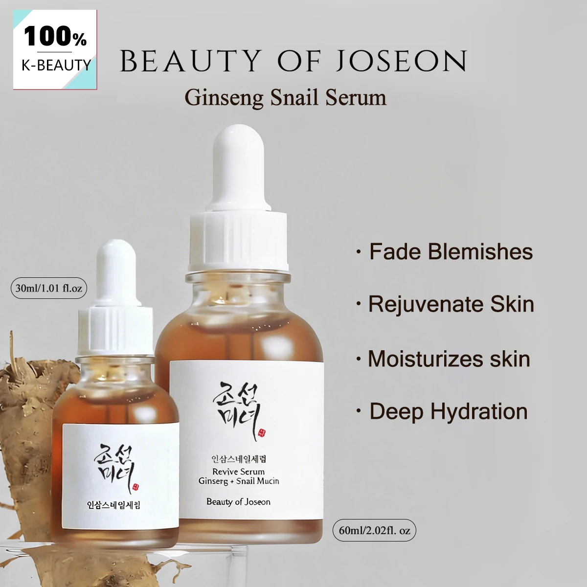 BEAUTY OF JOSEON Revive Serum : Ginseng + Snail Mucin 30ml, Mild Care, Soft Glow, Korean Cosmetics, Korean Skincare
BEAUTY OF JOSEON Revive Serum : Ginseng + Snail Mucin 30ml, Mild Care, Soft Glow, Korean Cosmetics, Korean Skincare