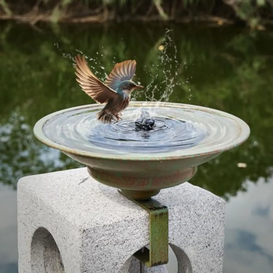 Solar Bird BathDeck Bird Bath with Solar Fountain Metal Bird Bath Bubbler Deck Mounted Bird Bath Balcony Bird Bath Patio Garden
Solar Bird BathDeck Bird Bath with Solar Fountain Metal Bird Bath Bubbler Deck Mounted Bird Bath Balcony Bird Bath Patio Garden