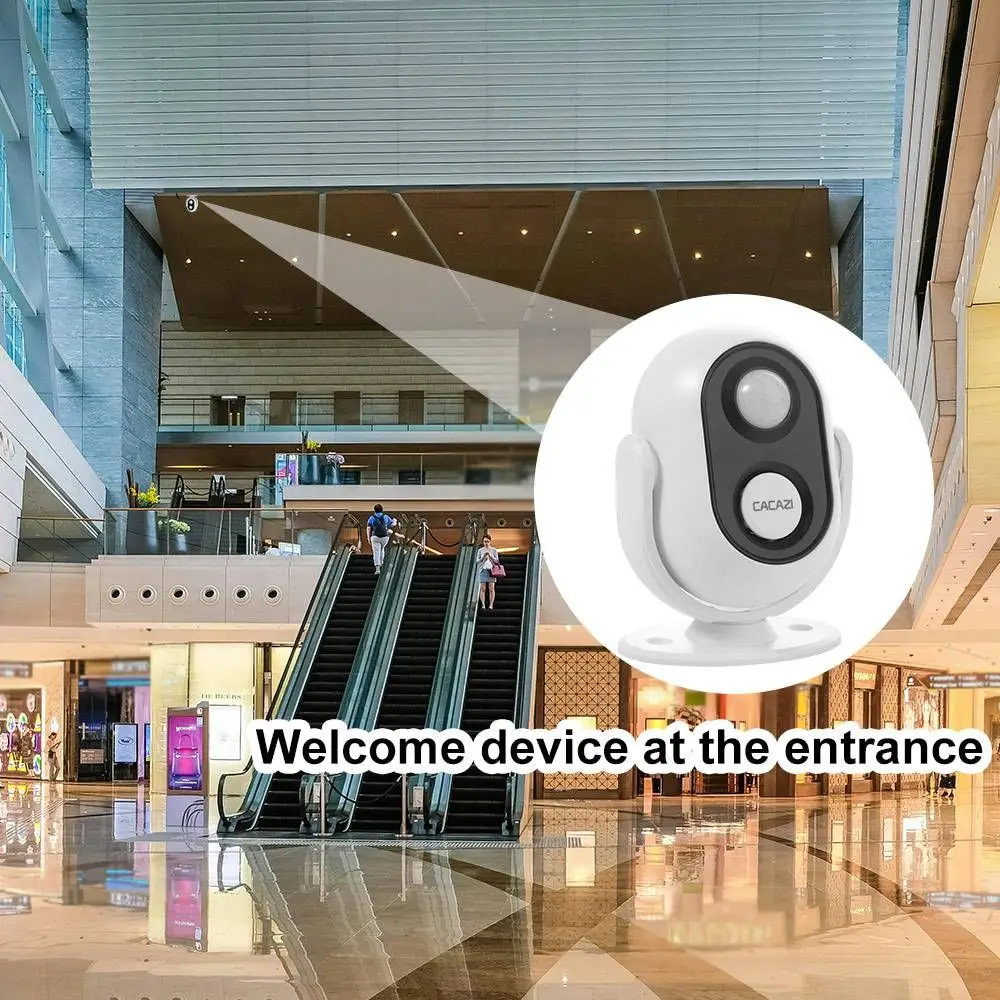 With 360 Degree Rotation Electronic Door Sensor Chime Motion Anti-theft Welcome Sensors Multi Language Wireless