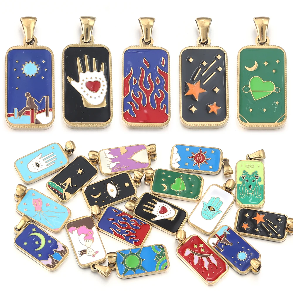 2Pcs 13x23mm Tarot Cards Charm Pendant Stainless Steel Charm Wealth Amulet Classic Tarot Major Arcana Divination Charm Craft
2Pcs 13x23mm Tarot Cards Charm Pendant Stainless Steel Charm Wealth Amulet Classic Tarot Major Arcana Divination Charm Craft