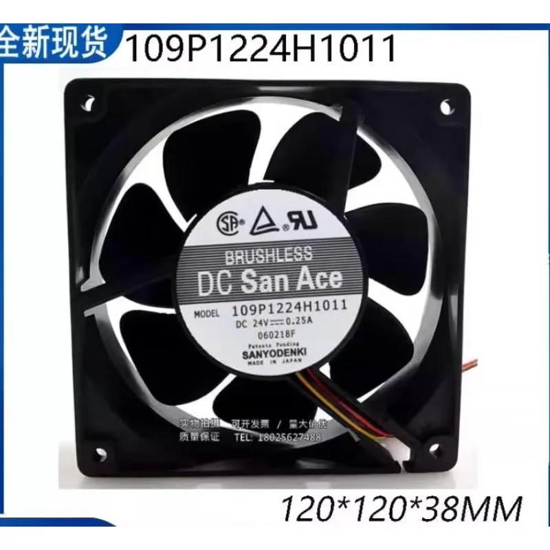 SANYO DENKI 109P1224H1011 DC 24V 0.25A 120x120x38mm 3-Wire Server Cooling Fan
SANYO DENKI 109P1224H1011 DC 24V 0.25A 120x120x38mm 3-Wire Server Cooling Fan