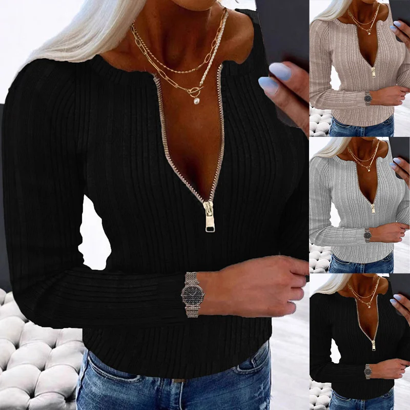 Женская футболка с V-Ne на молнии, осень-зима, облегающая повседневная футболка с длинным светом, женский топ Faion, базовый цвет, irt
Женская футболка с V-Ne на молнии, осень-зима, облегающая повседневная футболка с длинным светом, женский топ Faion, базовый цвет, irt