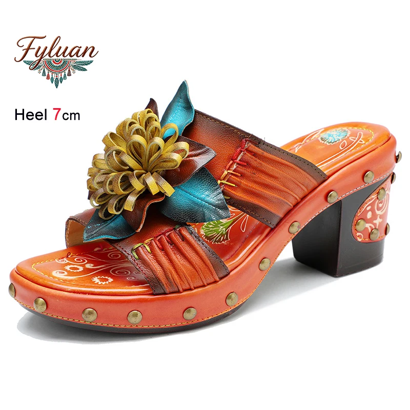 New Summer Retro Orange Rivets Splicing Women's Slippers Thick Heels 7cm Pleated Three-dimensional Flower Sliders Bohemian Shoes
New Summer Retro Orange Rivets Splicing Women's Slippers Thick Heels 7cm Pleated Three-dimensional Flower Sliders Bohemian Shoes
