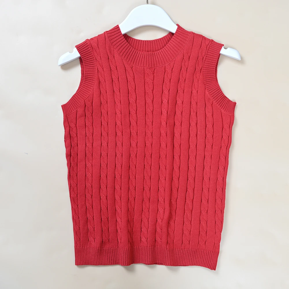 Spring New Style Women's Anti-Aging Red Twist Knitted Vest round Neck Sleeveless Knitted Tank Top Simple Style Casual Wear
Spring New Style Women's Anti-Aging Red Twist Knitted Vest round Neck Sleeveless Knitted Tank Top Simple Style Casual Wear