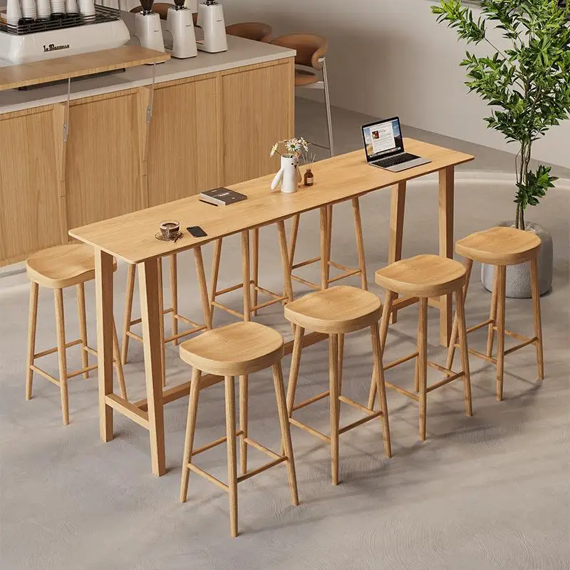 Solid wood bar table and chairs household log color high long strip narrow balcony simple modern wall and chai
Solid wood bar table and chairs household log color high long strip narrow balcony simple modern wall and chai
