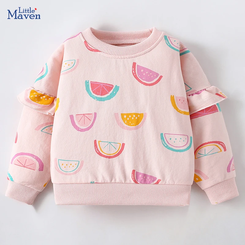 Модная весенне-Осенняя детская одежда Little maven с мультяшным принтом фруктов толстовки для маленьких принцесс хлопковые милые топы для девочек
Модная весенне-Осенняя детская одежда Little maven с мультяшным принтом фруктов толстовки для маленьких принцесс хлопковые милые топы для девочек