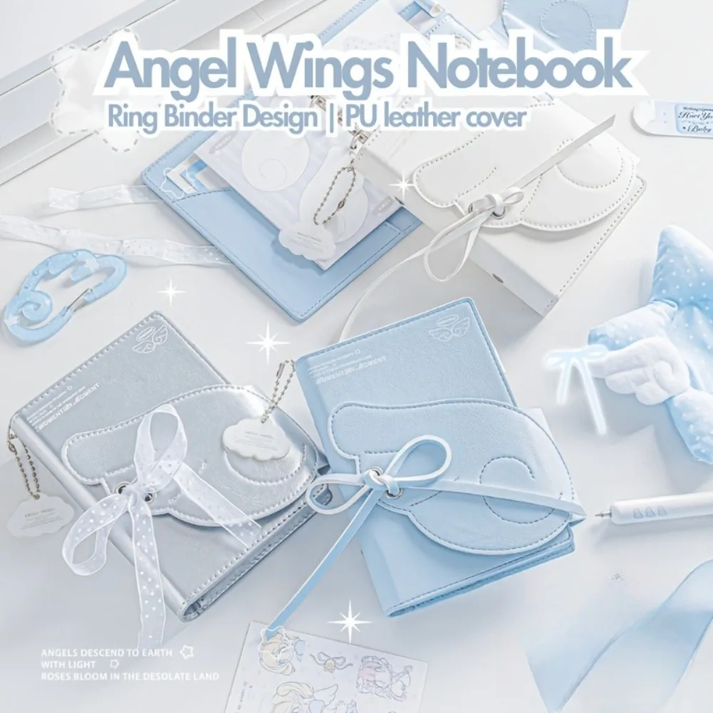 Kawaii Angel Wings Notebook A7 Leather 3 Fold Binder Journal Elastic Closure Loose Leaf Sketchbook Multi Pocket Storage Planner
Kawaii Angel Wings Notebook A7 Leather 3 Fold Binder Journal Elastic Closure Loose Leaf Sketchbook Multi Pocket Storage Planner
